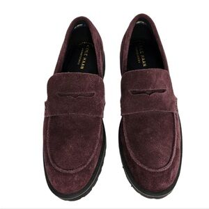Cole Haan Velvet Maroon Loafers